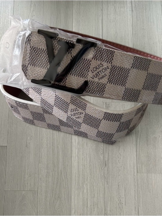 Louis Vuitton Other - Louis Vuitton Damier Azur Canvas Belt with Brown Leather and Black Hardware